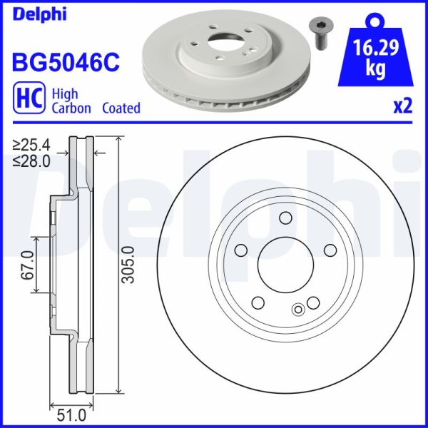 Disc frana MERCEDES-BENZ A-CLASS (W177) A 160 d (177.002) diesel 95 cai DELPHI BG5046C