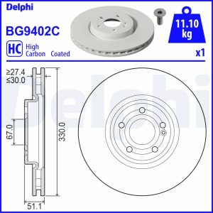 Disc frana MERCEDES-BENZ A-CLASS limuzina (V177) A 250 e (177.185) benzina/elector 218 cai DELPHI BG9402C