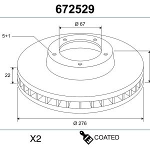 Disc frana MERCEDES-BENZ A-CLASS (W169) A 170 (169.032, 169.332) benzina 116 cai VALEO 672529