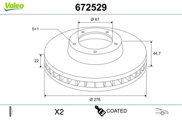 Disc frana MERCEDES-BENZ A-CLASS (W169) A 170 (169.032, 169.332) benzina 116 cai VALEO 672529