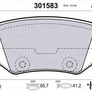 Placute frana MERCEDES-BENZ A-CLASS (W168) A 160 (168.033, 168.133) benzina 102 cai VALEO 301583