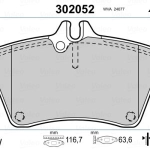 Placute frana MERCEDES-BENZ A-CLASS (W169) A 170 (169.032, 169.332) benzina 116 cai VALEO 302052