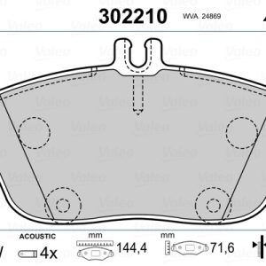 Placute frana MERCEDES-BENZ A-CLASS (W176) A 200 CDI (176.001) diesel 136 cai VALEO 302210