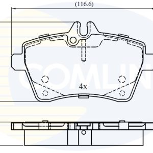 Placute frana MERCEDES-BENZ A-CLASS (W169) A 180 (169.032, 169.332) benzina 116 cai COMLINE CBP01592