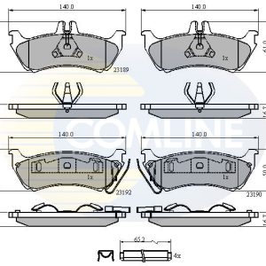 Placute frana MERCEDES-BENZ M-CLASS (W163) ML 270 CDI (163.113) diesel 163 cai COMLINE CBP31148