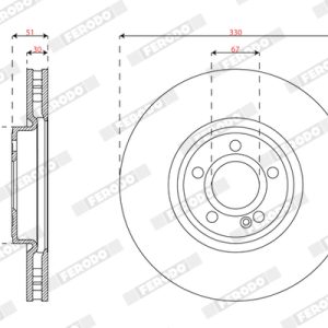 Disc frana MERCEDES-BENZ A-CLASS limuzina (V177) A 250 e (177.185) benzina/elector 218 cai FERODO DDF3109C-1
