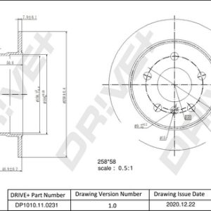 Disc frana MERCEDES-BENZ A-CLASS (W169) A 170 (169.032, 169.332) benzina 116 cai DRIVE DP1010.11.0231