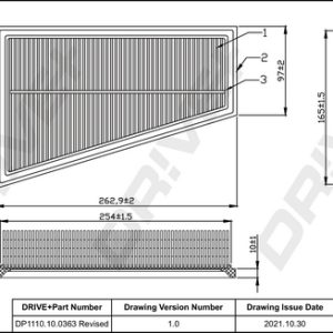 Filtru aer MERCEDES-BENZ A-CLASS (W176) A 220 4-matic (176.047) benzina 184 cai DRIVE DP1110.10.0363