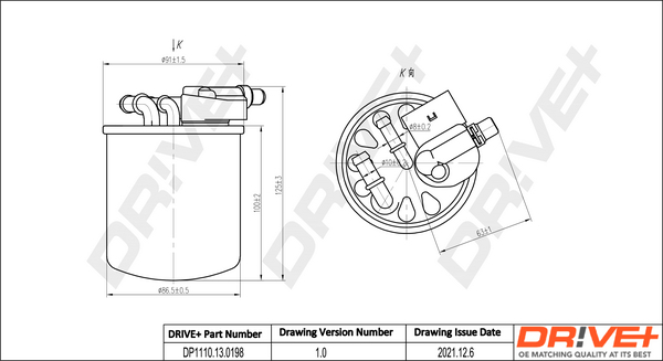 Filtru combustibil MERCEDES-BENZ A-CLASS (W176) A 220 CDI 4-matic (176.005) diesel 170 cai DRIVE DP1110.13.0198