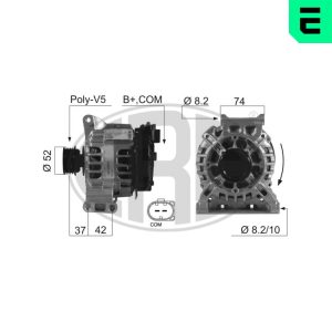 Alternator MERCEDES-BENZ A-CLASS (W169) A 150 (169.031, 169.331) benzina 95 cai ERA 210552A