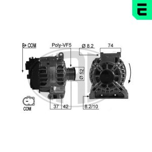 Alternator MERCEDES-BENZ A-CLASS (W169) A 150 (169.031, 169.331) benzina 95 cai ERA 210553A
