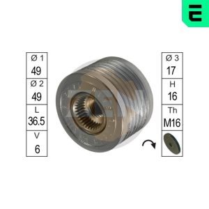 Fulie alternator MERCEDES-BENZ M-CLASS (W163) ML 270 CDI (163.113) diesel 163 cai ERA ZN5410