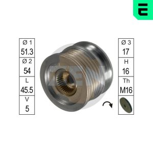 Fulie alternator MERCEDES-BENZ A-CLASS (W168) A 170 CDI (168.009, 168.109) diesel 95 cai ERA ZN5411