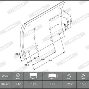 Set garnituri de frictiune frana tambur MERCEDES-BENZ ACTROS 1846 S, 1846 LS diesel 456 cai FERODO K19488.0-F3660