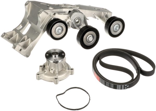 Pompa apa + Set curea transmisie cu caneluri MERCEDES-BENZ A-CLASS (W169) A 160 (169.031, 169.331) benzina 95 cai GATES KP25PK1765