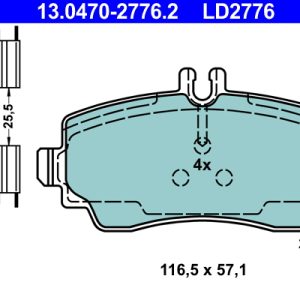 Placute frana MERCEDES-BENZ A-CLASS (W168) A 160 (168.033, 168.133) benzina 102 cai ATE 13.0470-2776.2