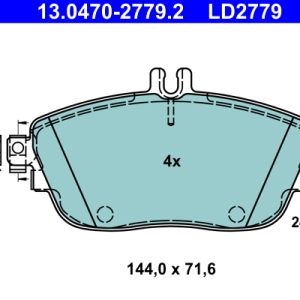 Placute frana MERCEDES-BENZ A-CLASS (W176) A 250 4-matic (176.046) benzina 211 cai ATE 13.0470-2779.2