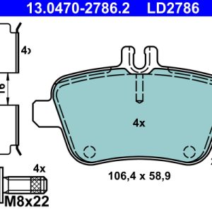 Placute frana MERCEDES-BENZ A-CLASS (W176) A 250 4-matic (176.046) benzina 211 cai ATE 13.0470-2786.2