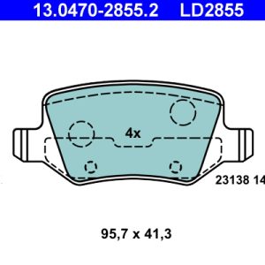 Placute frana MERCEDES-BENZ A-CLASS (W168) A 160 (168.033, 168.133) benzina 102 cai ATE 13.0470-2855.2