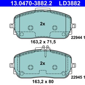 Placute frana MERCEDES-BENZ A-CLASS (W177) A 220 4-matic (177.045) benzina 190 cai ATE 13.0470-3882.2