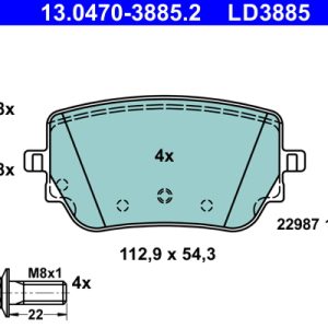 Placute frana MERCEDES-BENZ A-CLASS (W177) A 220 4-matic (177.045) benzina 190 cai ATE 13.0470-3885.2