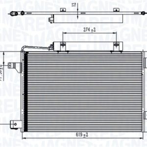 Condensator climatizare MERCEDES-BENZ A-CLASS (W169) A 150 (169.031, 169.331) benzina 95 cai MAGNETI MARELLI 350203745000