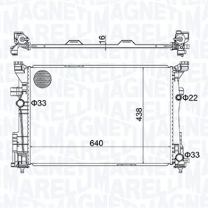 Radiator racire motor MERCEDES-BENZ A-CLASS (W176) A 200 CDI / d 4-matic (176.002) diesel 136 cai MAGNETI MARELLI 350213158600