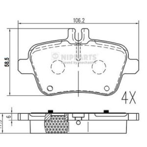 Placute frana MERCEDES-BENZ A-CLASS (W176) A 200 CDI (176.001) diesel 136 cai NIPPARTS N3611063