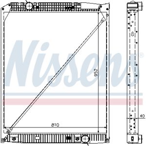 Radiator racire motor MERCEDES-BENZ ACTROS 1843 S, 1843 LS diesel 428 cai NISSENS 62649A