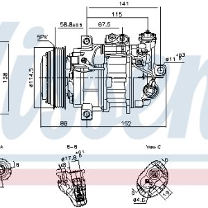Compresor climatizare MERCEDES-BENZ A-CLASS limuzina (V177) A 220 (177.144) benzina 190 cai NISSENS 891101