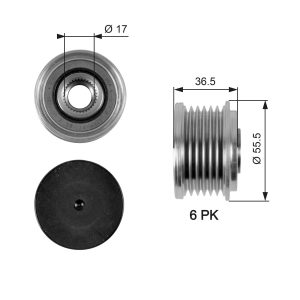 Fulie alternator MERCEDES-BENZ M-CLASS (W163) ML 270 CDI (163.113) diesel 163 cai GATES OAP7049