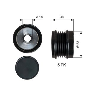 Fulie alternator MERCEDES-BENZ A-CLASS (W176) A 45 AMG 4-matic (176.052) benzina 360 cai GATES OAP7209