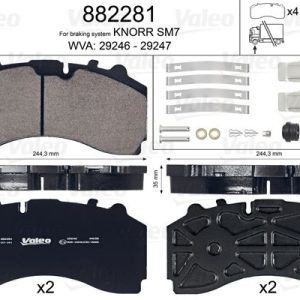 Placute frana MERCEDES-BENZ ACTROS 3346 diesel 456 cai VALEO 882281