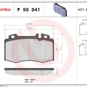 Placute frana MERCEDES-BENZ M-CLASS (W163) ML 270 CDI (163.113) diesel 163 cai BREMBO P 50 041