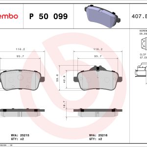 Placute frana MERCEDES-BENZ A-CLASS (W176) AMG A 45 4-matic (176.052) benzina 381 cai BREMBO P 50 099