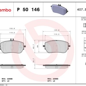 Placute frana MERCEDES-BENZ A-CLASS limuzina (V177) A 250 e (177.185) benzina/elector 218 cai BREMBO P 50 146