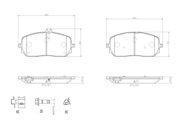 Placute frana MERCEDES-BENZ A-CLASS (W177) A 220 4-matic (177.045) benzina 190 cai BREMBO P 50 152
