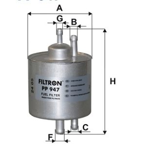 Filtru combustibil MERCEDES-BENZ A-CLASS (W168) A 140 (168.031, 168.131) benzina 82 cai FILTRON PP 947