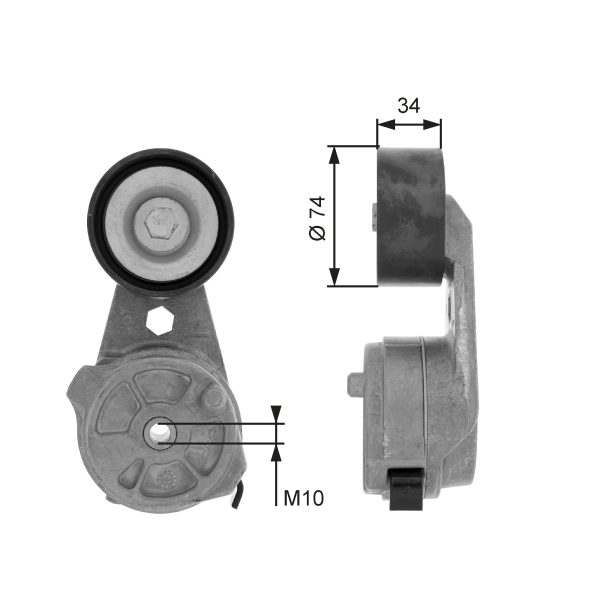 Intinzator curea transmisie MERCEDES-BENZ ACTROS 4148 K diesel 476 cai GATES T38601