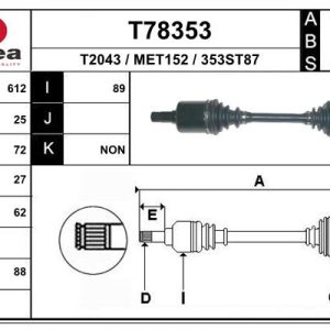 Planetara MERCEDES-BENZ A-CLASS (W169) A 170 (169.032, 169.332) benzina 116 cai EAI T78353