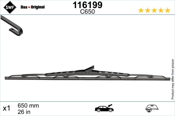 Lamela stergator MERCEDES-BENZ A-CLASS (W168) A 140 (168.031, 168.131) benzina 82 cai SWF 116199
