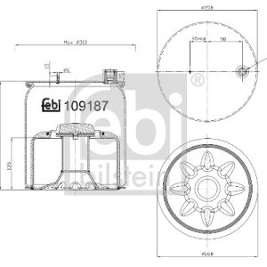 Burduf suspensie pneumatica FEBI BILSTEIN 109187 – imagine produs