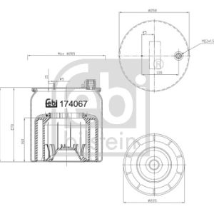 Burduf suspensie pneumatica FEBI BILSTEIN 174067 – imagine produs