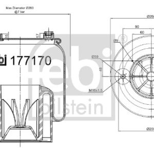 Burduf suspensie pneumatica FEBI BILSTEIN 177170 Burduf suspensie pneumatica FEBI BILSTEIN 177170 – imagine produs