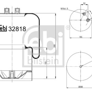 Burduf suspensie pneumatica FEBI BILSTEIN 32818 Burduf suspensie pneumatica FEBI BILSTEIN 32818 – imagine produs