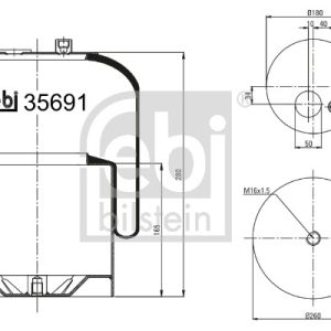 Burduf suspensie pneumatica FEBI BILSTEIN 35691 Burduf suspensie pneumatica FEBI BILSTEIN 35691 – imagine produs