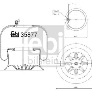 Burduf suspensie pneumatica FEBI BILSTEIN 35877 – imagine produs