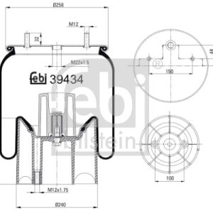 Burduf suspensie pneumatica FEBI BILSTEIN 39434 – imagine produs