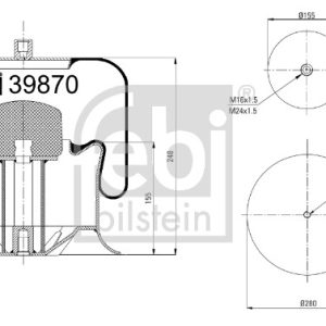 Burduf suspensie pneumatica FEBI BILSTEIN 39870 – imagine produs