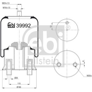 Burduf suspensie pneumatica FEBI BILSTEIN 39992 – imagine produs